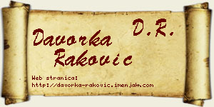 Davorka Raković vizit kartica